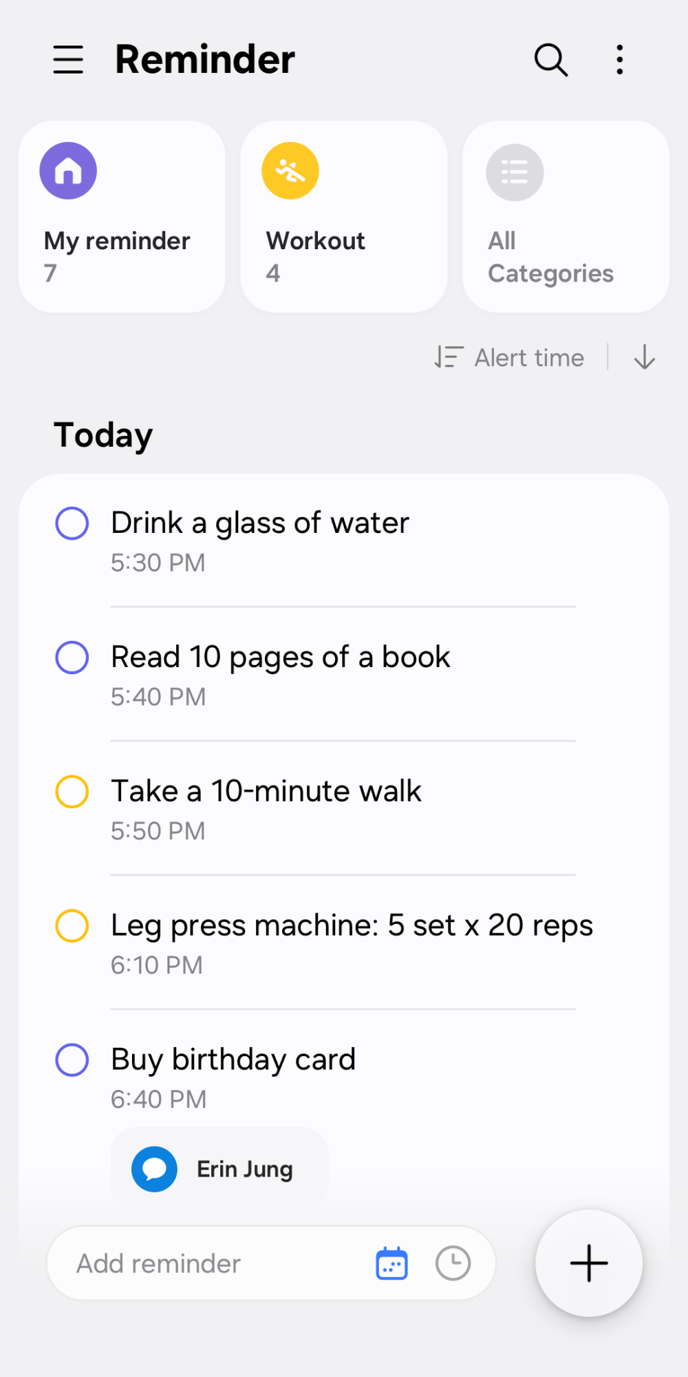 Samsung Reminder
